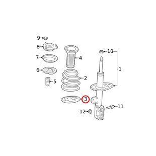 Прокладка пружины нижняя ОРИГИНАЛ на TOYOTA bZ4X (48158-06260) 48158-06260 фото